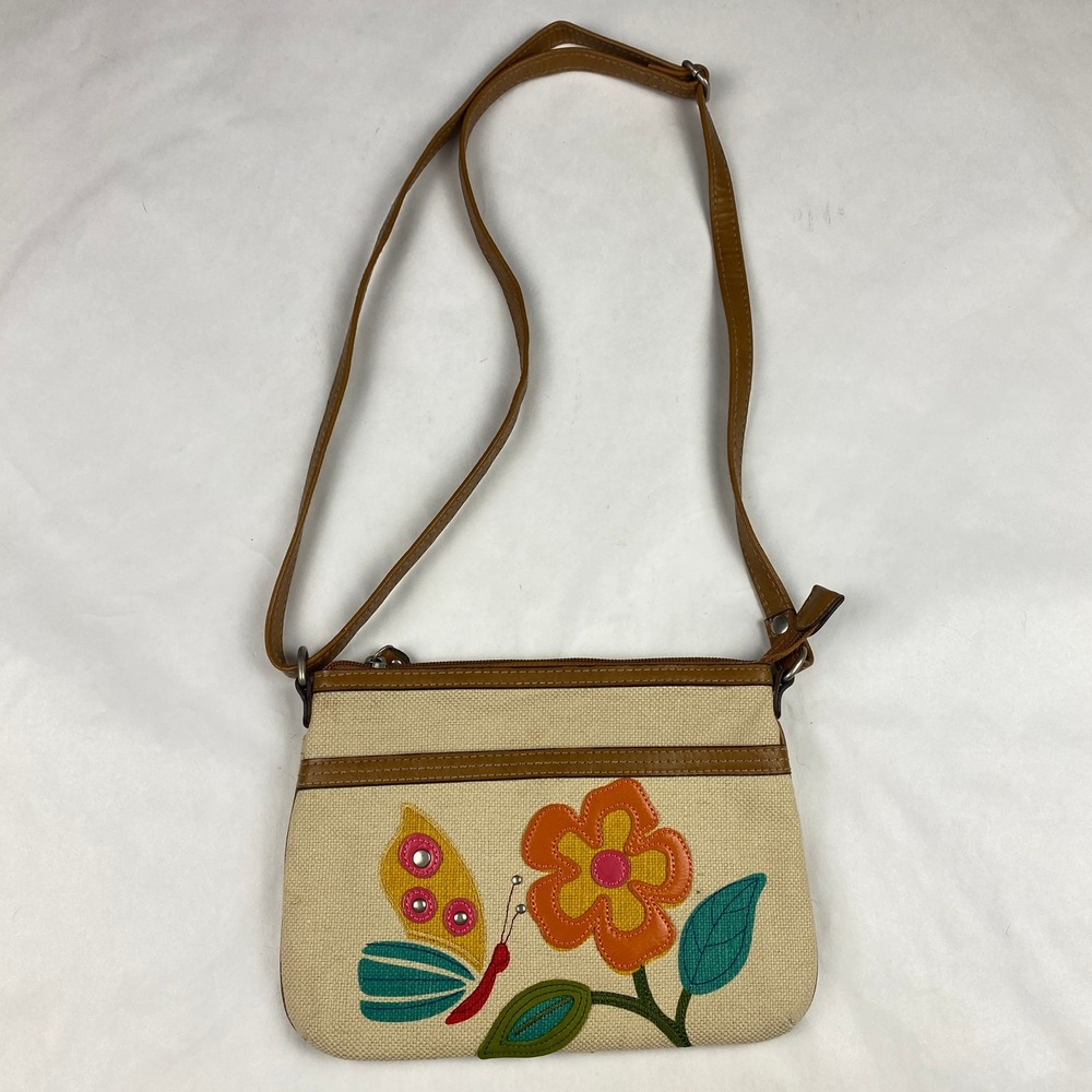Relic Crossbody Purse Embroidered Butterfly and Flower Y2K